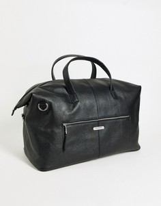 Кожаная спортивная сумка из зернистой кожи Bolongaro Trevor-Черный цвет