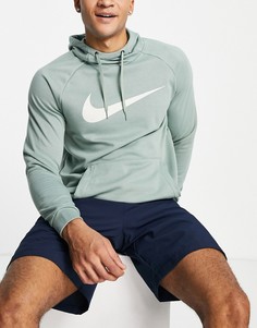 Худи зеленого цвета из технологичной ткани "Dri-FIT" с логотипом-галочкой Nike Training Q5-Зеленый цвет
