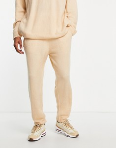Светло-бежевые трикотажные джоггеры в стиле oversized Topman-Светло-бежевый цвет