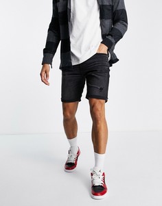 Черные джинсовые шорты с подворотами American Eagle Athletic Move Free-Черный цвет