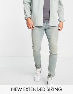 Выбеленные тонированные джинсы скинни ASOS DESIGN-Голубой