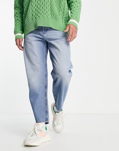 Суженные книзу джинсы выбеленного голубого цвета из органического смесового хлопка ASOS DESIGN-Голубой