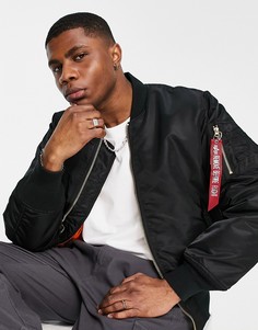 Утепленный oversized-бомбер черного цвета Alpha Industries MA-1-Черный цвет