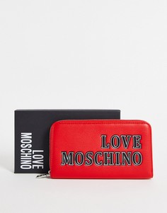 Красный кошелек с большим логотипом Love Moschino