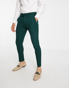 Зеленые супероблегающие фактурные брюки ASOS DESIGN wedding-Зеленый цвет