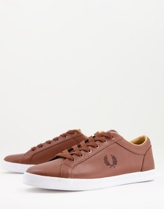 Светло-коричневые кожаные кеды Fred Perry Baseline-Коричневый цвет