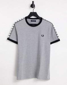 Светло-серая футболка с контрастной отделкой Fred Perry-Серый