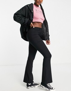 Черные расклешенные брюки с завышенной талией из бенгалина Topshop-Черный цвет