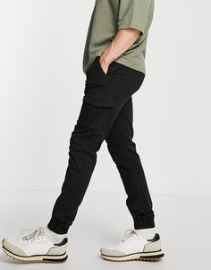 Зауженные брюки карго с манжетами Bolongaro Trevor-Черный цвет