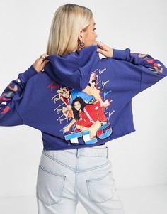 Синий укороченный худи Tommy Jeans x Music Edition TLC-Голубой