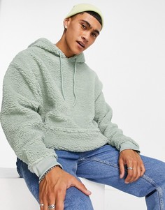 Oversized-худи из плюша зеленого цвета ASOS DESIGN-Зеленый цвет