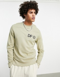 Свитшот песочного цвета с принтом логотипа на груди ASOS Dark Future-Светло-бежевый цвет