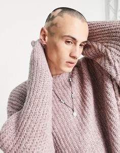 Розовый oversized-джемпер крупной вязки ASOS DESIGN-Розовый цвет