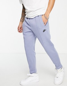 Суженные книзу джоггеры пепельно-серого цвета с логотипом Nike Club-Голубой