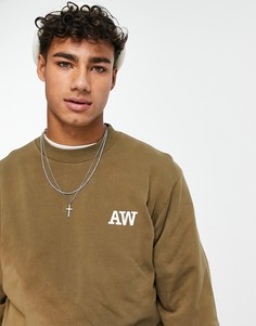 Коричневый oversized-свитшот с принтом тай-дай (от комплекта) Jack & Jones Originals-Коричневый цвет