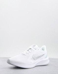 Кроссовки белого и серебристого цвета Nike Training Downshifter 10-Белый