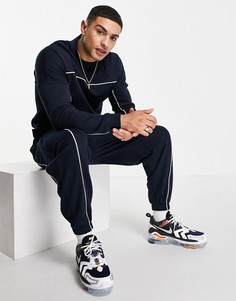 Темно-синие oversized-джоггеры с окантовкой (от комплекта) ASOS DESIGN-Темно-синий
