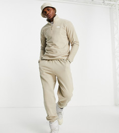 Бежевый флисовый свитшот с молнией 1/4 The North Face 100 Glacier – эксклюзивно для ASOS-Коричневый цвет