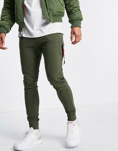 Темно-зеленые джоггеры карго узкого кроя Alpha Industries X-Fit-Зеленый цвет