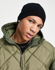 Черная шапка-бини ASOS DESIGN-Черный цвет