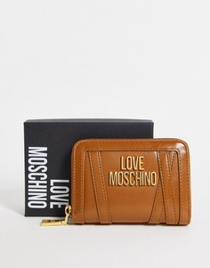 Небольшой светло-коричневый кошелек на молнии Love Moschino-Коричневый цвет