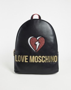 Черный рюкзак с логотипом в форме сердечка Love Moschino-Черный цвет