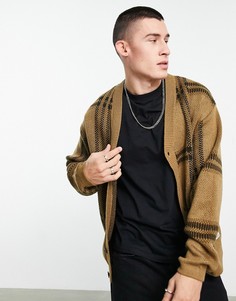 Коричневый кардиган в клетку Jack & Jones Originals-Коричневый цвет