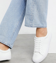 Белые кроссовки для широкой стопы на шнуровке ASOS DESIGN Demi-Белый