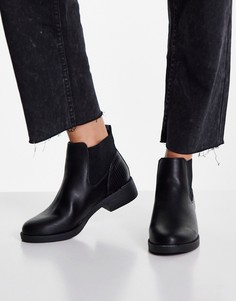 Черные ботинки челси на плоской подошве New Look-Черный цвет