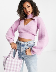 Сиреневый комплект «2 в 1» с майкой и верхом с рукавами Miss Selfridge-Белый