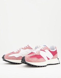 Красно-белые кроссовки премиум-класса New Balance 327-Красный