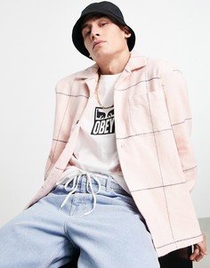 Розовая рубашка в клетку Obey Fiasco-Розовый цвет