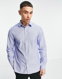 Строгая голубая рубашка с мелким узором «гусиная лапка» Ben Sherman-Голубой