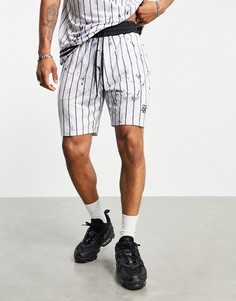 Белые шорты свободного кроя с мраморным принтом Siksilk-Белый