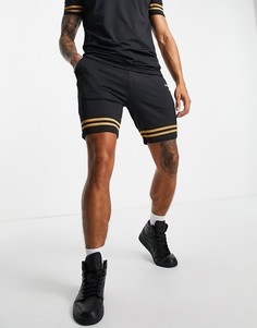 Черные сетчатые шорты SikSilk-Черный цвет