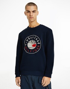 Темно-синий свитшот с фирменным логотипом спереди Tommy Hilfiger x Timberland