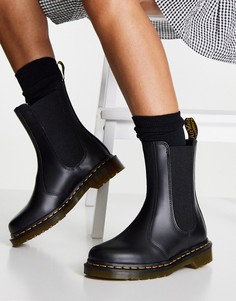 Черные высокие ботинки челси на плоской подошве Dr Martens 2976-Черный цвет
