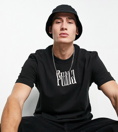 Oversized-футболка черного цвета с розовыми элементами Puma Downtown – эксклюзивно для ASOS-Черный цвет