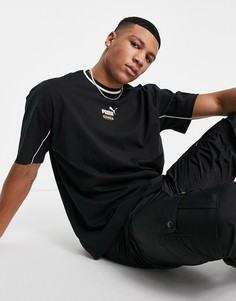 Черная футболка свободного кроя в стиле 90-х Puma-Черный цвет