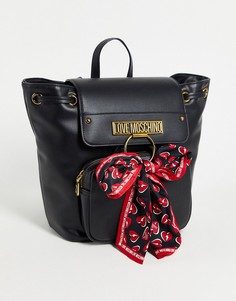 Черный рюкзак с шарфом Love Moschino-Черный цвет