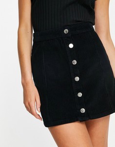 Черная вельветовая мини-юбка Miss Selfridge-Черный цвет