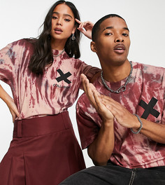 Футболка стиле oversized с логотипом и принтом тай-дай от комплекта COLLUSION Unisex-Разноцветный