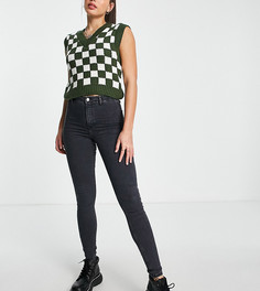 Выбеленные черные джинсы Topshop Tall Joni-Черный цвет