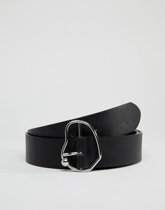 Ремень для джинсов с пряжкой ASOS DESIGN-Черный