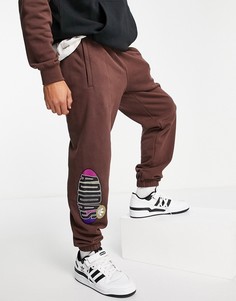 Коричневые суженные книзу джоггеры adidas Originals Area 33-Коричневый цвет