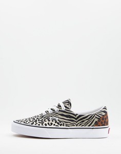 Черные кеды со смешанным звериным принтом Vans Era Safari-Коричневый цвет