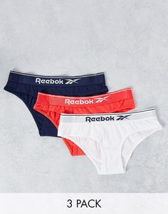 Набор из 3 трусиков темно-синего, вишневого и белого цвета Reebok Delmas-Разноцветный