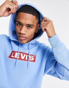 Худи голубого цвета с прямоугольным логотипом Levis-Голубой Levis®