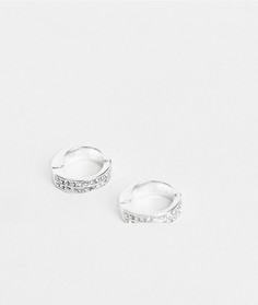 Серебристые ложные серьги-кольца со стразами ASOS DESIGN-Серебряный