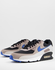 Кроссовки светло-бежевого и голубого цвета Nike Air Max 90-Светло-бежевый цвет